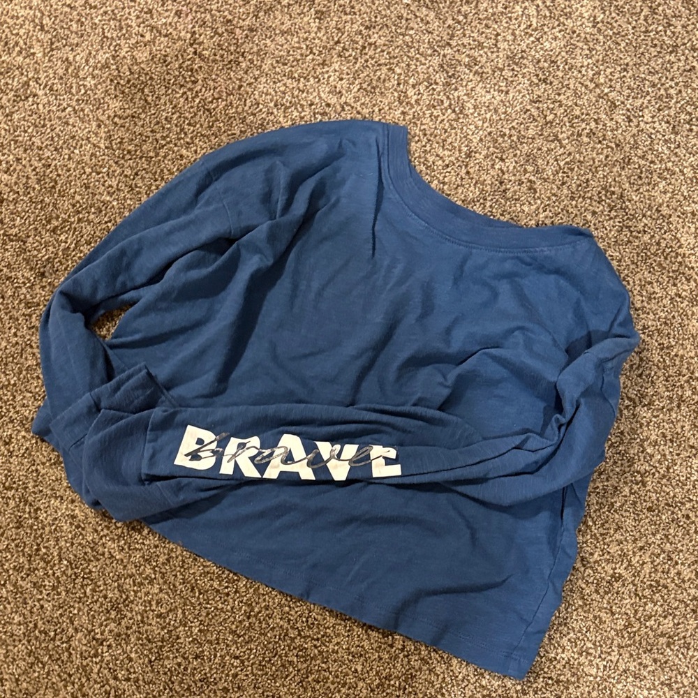 Athletic Works Navy Long Sleeve Kids Tee